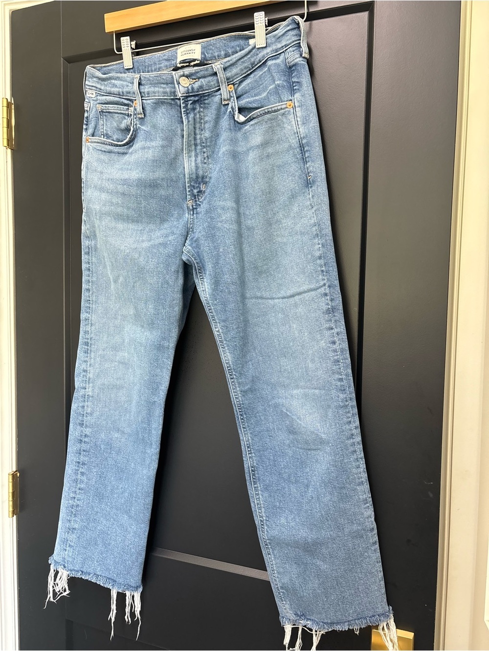 Citizens of Humanity Daphne Crop Jean Womens 29 Raw Hem Blue Stretch high rise - Picture 4 of 9